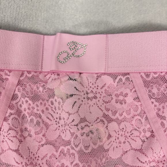 Victoria's Secret PINK BoyShort Boxer Lace Rhinestone Light Pink size Large - Picture 2 of 7
